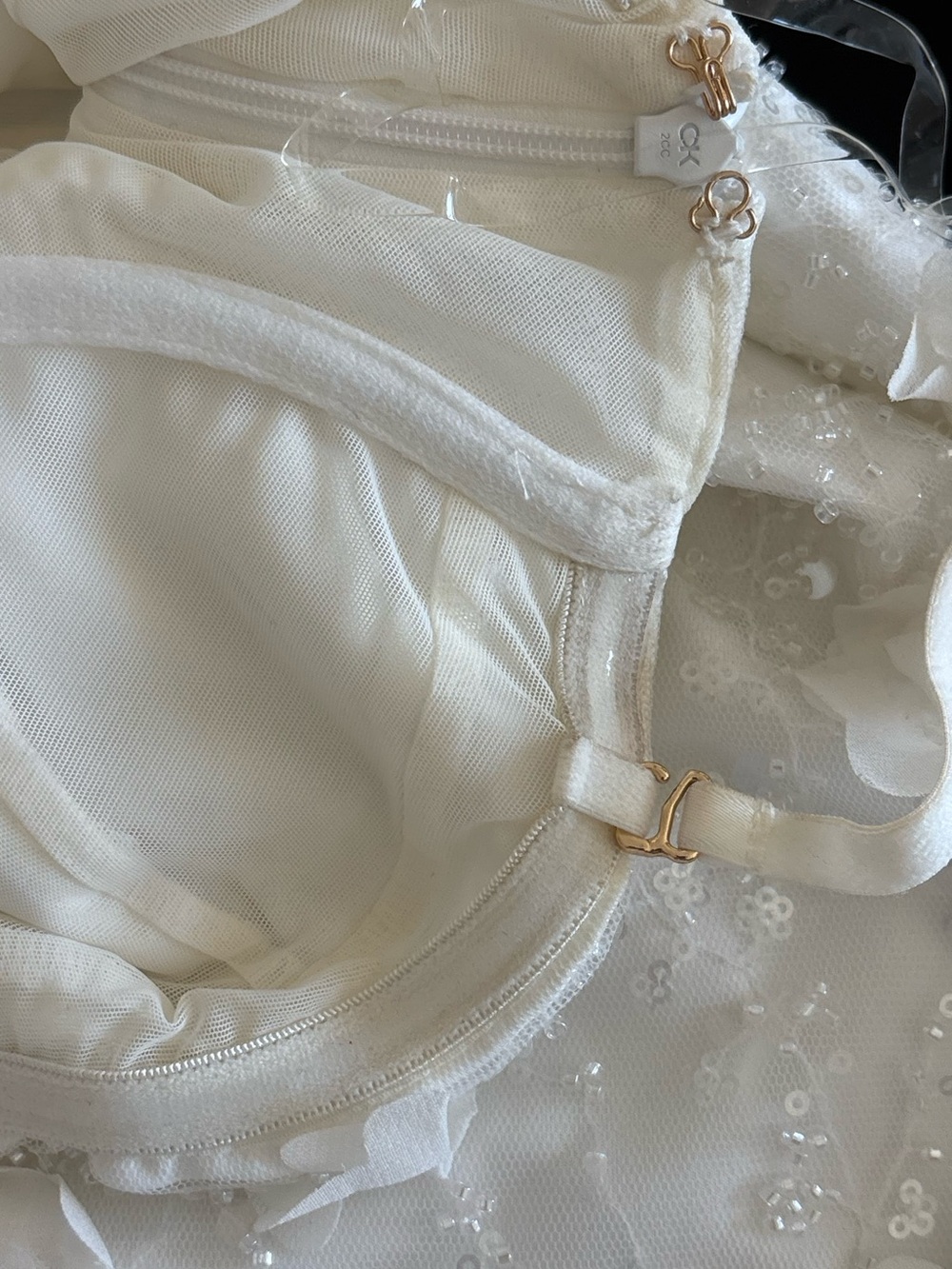 Oh Polly Edita White Embellished Bandeau A-line Mini Dress - Picture 7 of 11